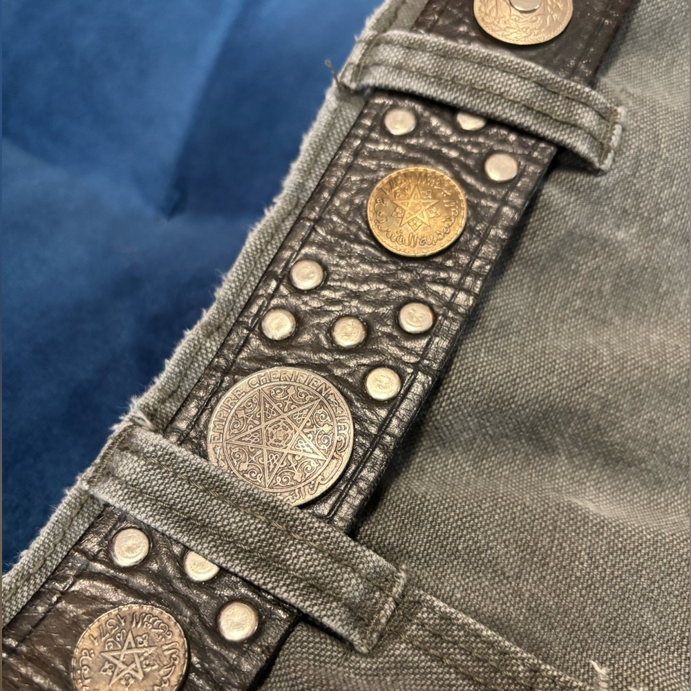 Copper and silver studded belt with vintage coins